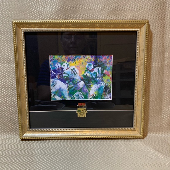 “Handoff Super Bowl lll” by LeRoy Neiman framed print